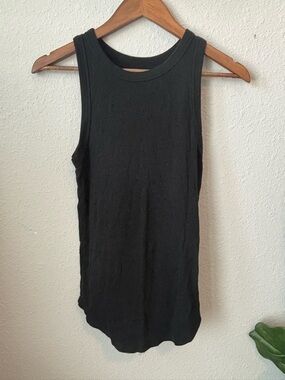a new day Black Ribbed Tank Top